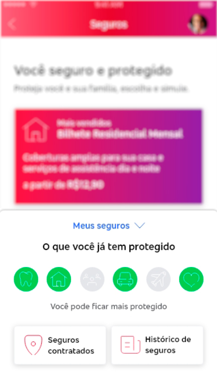 Área de seguros - Antes do teste